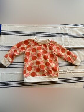Orange Circle Print Sweatshirt - Cream Trim